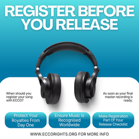 When should you register your songs with ECCO?